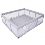 BabyGoo メッシュ ベビーサークル 【安全検査合格品】 プレイヤード ベビーゲート 赤ちゃん 子供 ベビールーム キッズスペース 長方形 正方形 持ち運び 吸盤 保育園 幼稚園 (グレー, 180×200)