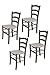Tommychairs - Set 4 chaises VENICE pour cuisine, bar et salle à manger, robuste structure en bois de hêtre peindré en aniline grise foncée et assise rembourrée et revêtue en cuir artificiel gris clair