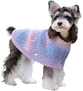 UNIPUP Rainbow Mohair Dog Poncho, Cold Weather Cable Dog Sweater for Small Dogs, Classic Turtlene...