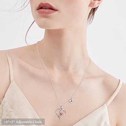 Storup Rose Heart Necklaces Gifts For Women Wife, Initial C Necklaces Jewelry For Women Teen Girls Bridesmaid Gifts Mothers Day Birthday Gifts For Her Women Girlfriend #TOP1