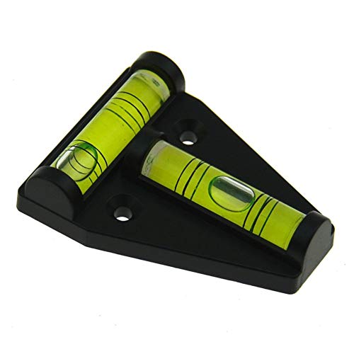 XMLEI Mehrzweck-Typ schwarzes, bidirektionales Dreieck, horizontale Blase, mit Bodenmontagelöcher, kann für Holzbearbeitung, Instrumente, Stativ und andere Geräte verwendet werden. (5er-Pack)