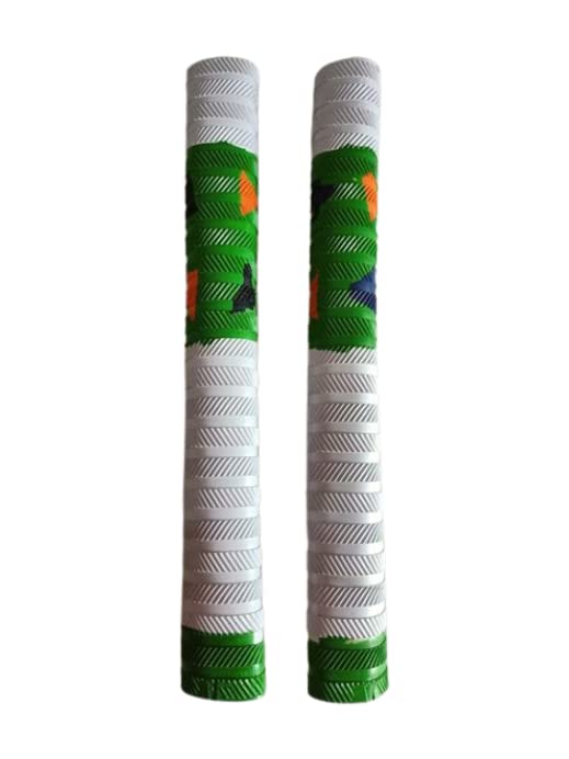 Band Super Soft Rubber Matrix Cricket Grip, GRREN CEMO, Pack of 2