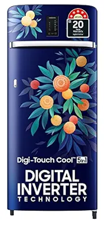 Samsung 215 L 5 Star Digi-Touch Cool, Digital Inverter Direct Cool Single Door Refrigerator (RR23C2E35NK/HL, Orange Blossom Blue)