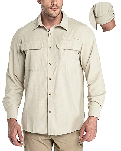 33,000Ft 3JL031A Men'S Long Sleeve Sun Protection Shirt Upf 50+ Uv Quick Dry Cooling Fishing Shirts cover