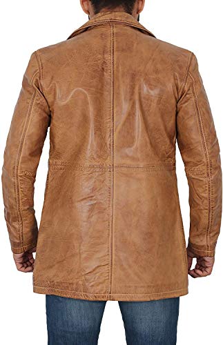 Fjackets Distressed Mens Leather Coat - Real Lambskin Tan Leather Jackets For Men | [1501484], Suprnatural Distressed Brown,L #TOP3
