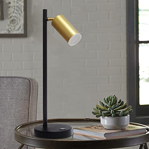 iKuccNi Industrial Desk Lamp, Dimmable Gold Table Lamps, Adjustable Holder Desk Lamps for Bedside Bedroom Nightstand Living Room Reading