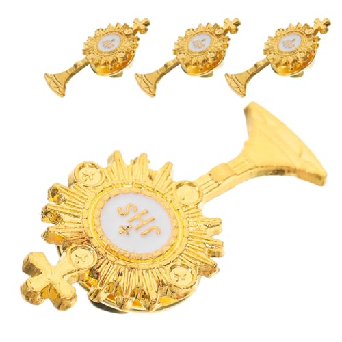 OATIPHO Broches de Solapa Religiosos de Aleación de Zinc 4 Piezas para Comunión y Bautizo Pin de Ropa Niñas Accesorio Versátil para Fiestas y Celebraciones