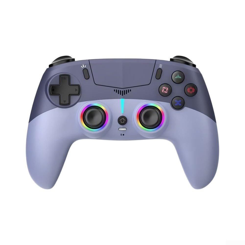 Manette sans fil pour PS5 avec RVB pour éclairage et micro sans fil (rouge)