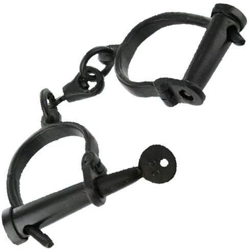 Hand Forged Iron Shackles Medieval Dungeon Black