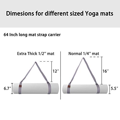Yourdada Yoga Mat Strap/Sling Adjustable Exercise Mat Strap Carrier, Unique Macaron Style Colors, Made Of Premium Polyester Cotton” Strap Only (Gray) #TOP2