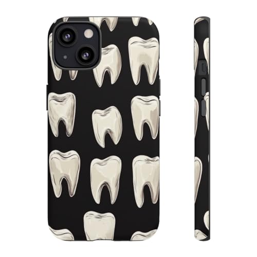 Coque iPhone 13 motif dents blanches rigide mate style urbain