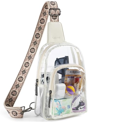 LATMAP Clear Bag for Stadium Events, Clear Purse for Women Stadium Crossbody Bag, Transparent Bag for Concerts Sports
