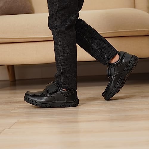 Apakowa Boys Oxford School Uniform Loafer Shoes Adjustable Strap Comfort Dress Shoes (Toddler/Little Kid/Big Kid) #TOP5