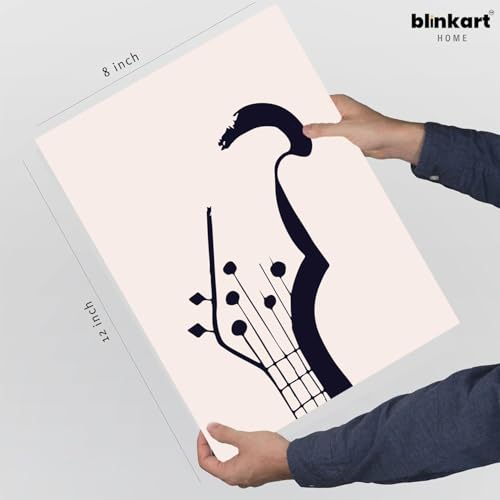 Image of BLINKART Jazz Music Aesthetic Modern Art Walls With Frame | Natural Wood Texture | Living Room Bedroom Office Wall Decoration | Poster Home Decor Frames Wall Bedroom | 12x8 Inches (D251)