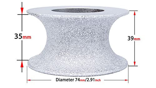 Ściernice, Lutowane próżniowo koło profilowe z pełnym wiertłem diamentowym Bullnose do krawędzi kamiennych i granitowych, 25 mm(35mm)
