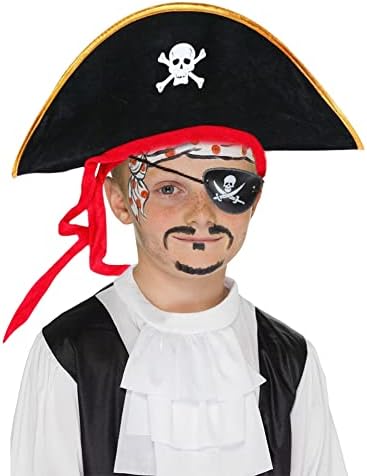 RichMoho Kids Pirate Captain Costume Accessories Halloween Pirate Accessories Pirate Fancy Dress Accessories Pirate Captain Cosplay Accessories for Pirate Theme Party 4Pack Pirate Accessories