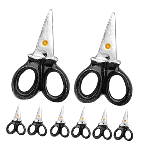 Parliky 8 Piezas Miniatura de Tijeras de Resina para Accesorios de Casas de Muñecas Decoración de Microescenas DIY Encanto Artesanal Ligero y Detallado