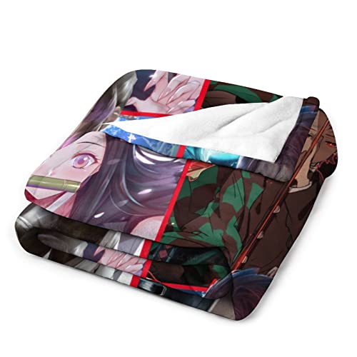 Demons Blanket 3D Anime Merch Throw Blankets Stuff Luxurious Lightweight Cozy Plush Throw Super Soft Warm Poster Sticker Keychain (5Pc Suit, 40In*50In For Kids) #TOP3