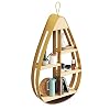 HJW Praktische opbergrek Iron Art drijvende plank 4 Tier, Home Wall Mount Opbergrek voor fotolijst Boek Plant Pot Cups Modern Design 1Huiyang-01020, Metallic