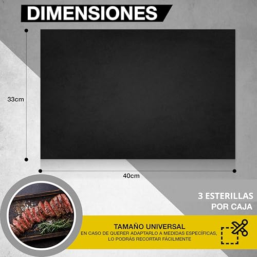 Miniatura 4 de Protector Interior Horno Alfombrilla Antiadherente Incluye 3 Esterillas Por Caja Reutilizables Medidas 33x40 Cm. Evita Ensuciar Tu Horno O Barbacoa Fácil De Limpiar A Mano O En Lavajillas.