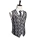 YourTies Silver Black Vest for Men Silk Paisley Woven Waistcoat Tie Pocket Square Cufflinks Set Formal Wedding Party Prom