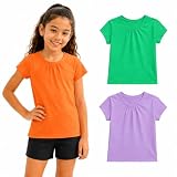 Bienzoe Dziewczęta Szkoła Mundur T-shirt: Dzieci Solidny Kolor Topy 3 szt OpakE 14/16