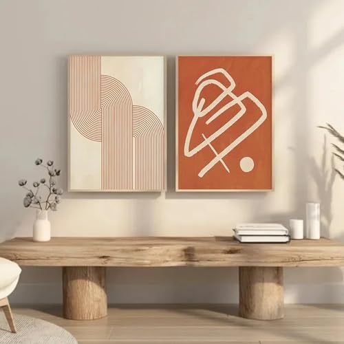 Décoration murale moderne avec cadres lot de 2 affiches 70 x 90 cm