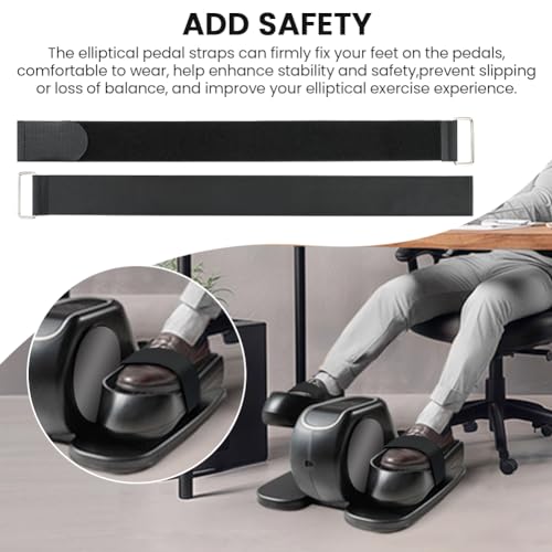 TLPCRKI 4 Pcs Ellipse Leg Exerciser Machine Pedal Training Belt,Suitable for Under Desk Elliptical Peddler Foot & Elliptical Machine for Seniors Fitness Home Sports Accessories(Black)