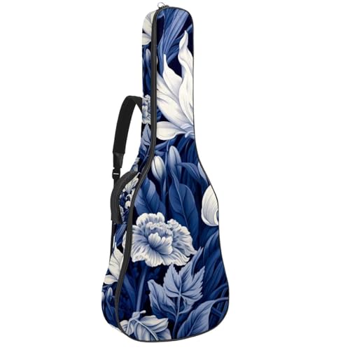 Sac pour guitare acoustique imperméable 41 pouces à fleurs avec rembourrage de protection
