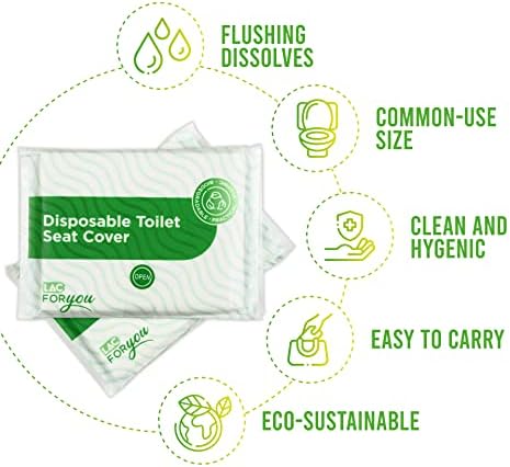 Lac 60 Disposable Toilet Seat Covers | 6 Packs of Toilet Seat Cover | Paper Toilet Seat Covers Disposable Travel Essentials for Flying | Toilet Cover Seat Holiday Essentials for kids women Travel safe