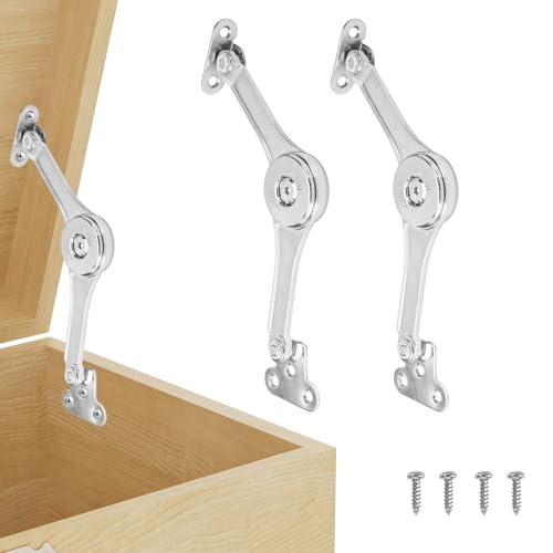 HBL 2 Pack | Adjustable Lid Stay Hinges for Small Wooden Toy Boxes & Chests | Zinc Alloy Lid Support Hinges for Safe Smooth Support.