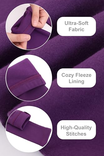 Lilax Girls Fleece Lined Leggings 2 Pack, Warm Cotton Thick Full Length Pants2