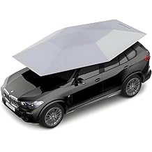 Fully Automatic Car Tent Removable, Electric Folding Carport, Car Umbrella Sun Protection Car Awning Cover, for Outdoor Tent,Remote Control Automatic,Silver-4.2m