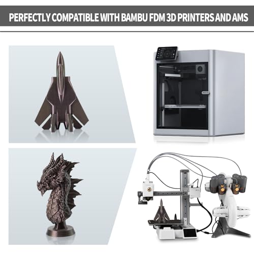 Image of TINMORRY Galaxy PETG Filament 1.75, Rapid PETG 3D Printer Filament, Compatible with Bambu FDM 3D Printer, 1 KG 1 Spool, Galaxy Purple Gold