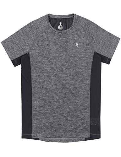 Little Donkey Andy Women's Quick Dry Running Workout T-Shirt, UV Protection Short Sleeve Athletic Tee Black L