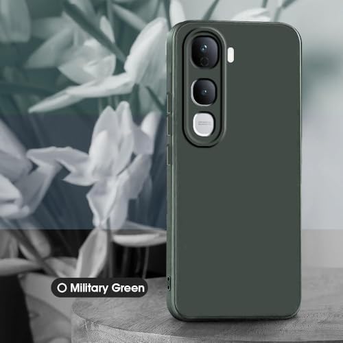 Image of Back Cover for Vivo Y400 Pro 5G | Full Camera Protection | Premium Liquid Silicon Case | Flexible Bumper Case for Vivo Y400 Pro 5G (Military Green)