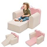 Ark miido Kindersofa Aufklappen 3 in 1 Schlafsofa, Kindersessel ab 1 Jahr, Kindercouch mit Griff, Kinder Sofa Zu Rutschen für Kindertags und Geburtstagsgeschenk für Mädchen und Jungen
