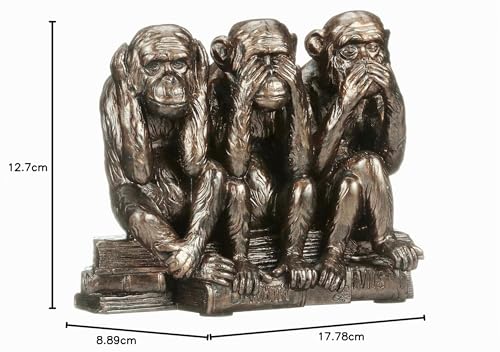 Figurine Trois Singes maléfiques faux bronze Design Toscano
