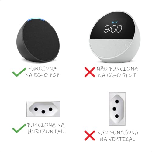 Suporte de Tomada Parede Compatível com Echo Pop Astronauta (Preto)