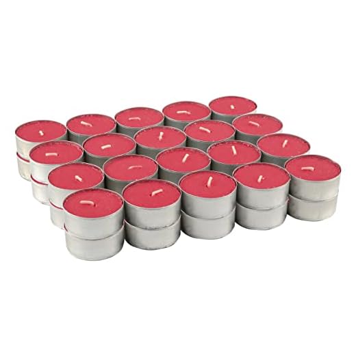 Velas de Té Perfumadas Velas de Té Aromáticas (Pack 40 Velas, Frutos Rojos)
