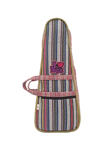 Image of The House of tara Modern Ukulele Bag | Ethnic Handloom Fabric Bag for Concerts | Multicolor | with External Zipper Pocket | Waterproof Padded Case | for Men and Women | Multicolor5