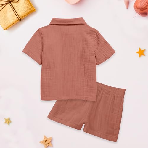Image of Kidbea 100% Linen Shirt & Pant Co-ord Set for Kids | Elegant & Comfortable Summer Wear | Stylish Short-Sleeve Shirt with Bow & Comfy Shorts