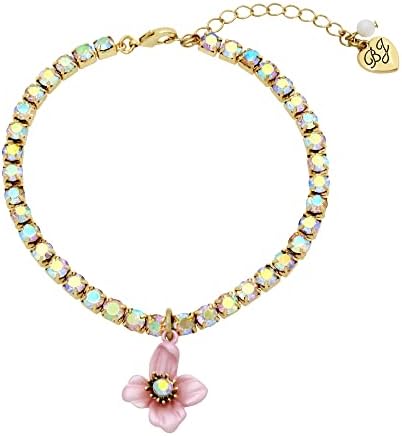 Betsey Johnson Flower Charm Tennis Anklet