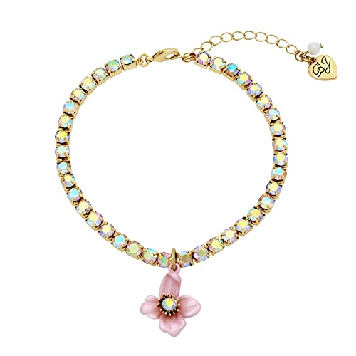 Betsey Johnson Flower Charm Tennis Anklet #TOP2