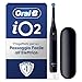 Oral-B iO 2 Spazzolino Elettrico Oral B, Nero, 1 Testina Di Ricambio, 1 Custodia Da Viaggio, Spazzolino, Delicato sulle Gengive, Efficace sulla placca, Sensore di Pressione
