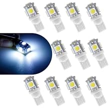 10 قطع من لمبات LED للسيارة T10، لمبات LED إسفينية 5SMD 5050، لمبات لوحة القيادة 12 فولت تحل محل 194 158 168 193 198، مصابيح داخلية للسيارات لخريطة القبة، صندوق السيارة، لوحة القيادة باللون الأبيض