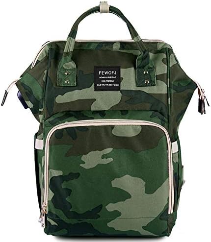 FEWOFJ Camo Dad Diaper Bag Backpack for Baby Boy, Large Tactical Nappy Bags for Mens Travel