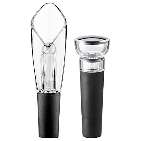 BeRicham Wine Aerator Pourer and Vacuum Wine Stoppers Set for Aerating Wine Instantly, Keeping Wine Fresh Cover