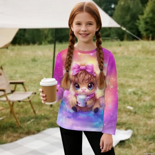 Image of WELLFLYHOM Long Sleeve T-Shirt for Boys Girls 3-16 Years Old Tee Tops Crewneck Pullover Shirts Fall Outfits