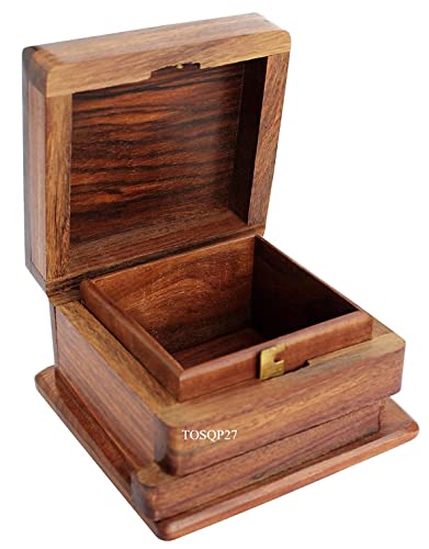 Image of TOSQP27 Secret Box Brainteaser Puzzle Case Trick Opening Storage Organiser Unique Artisan, Girlfriend, Men